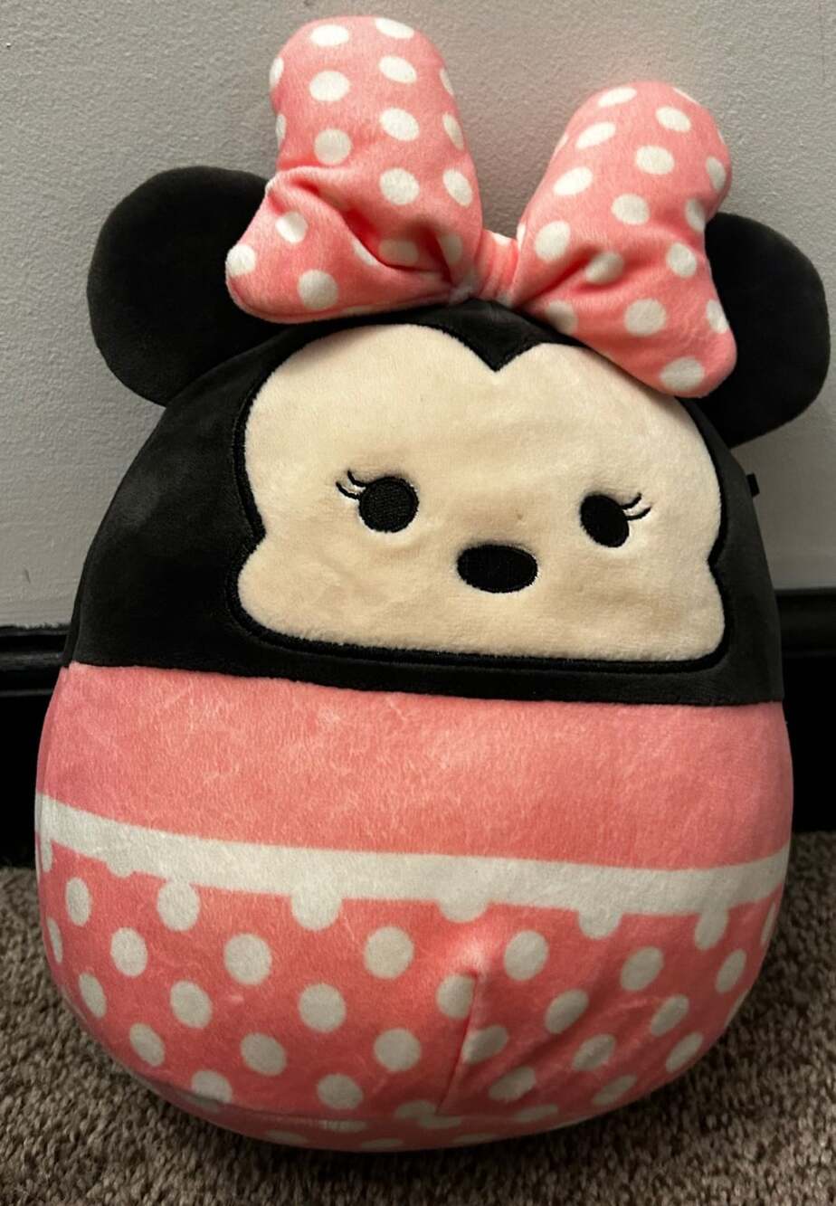 Squishmallows Disney Minnie Mouse Pink Polka Dot Bow Plush Stuffed Toy